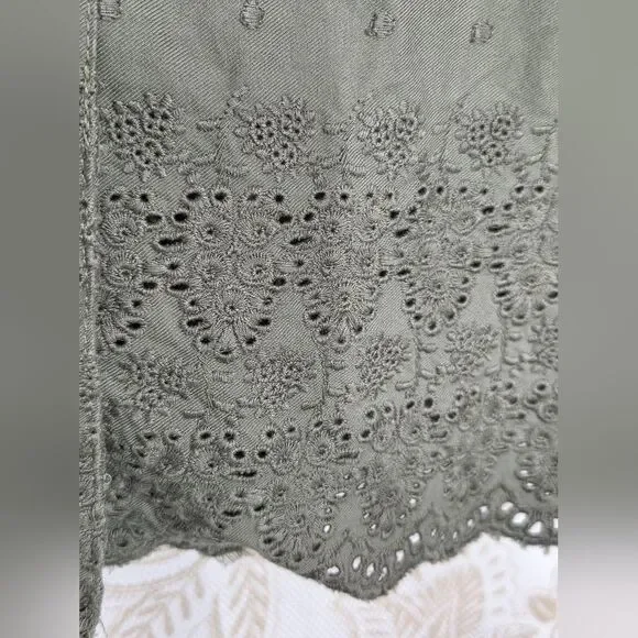 OLD NAVY VINTAGE 100% COTTON Y2K ARMY GREEN JACKET BLAZER W/EMBROIDERY sz S NEW - Picture 10 of 11